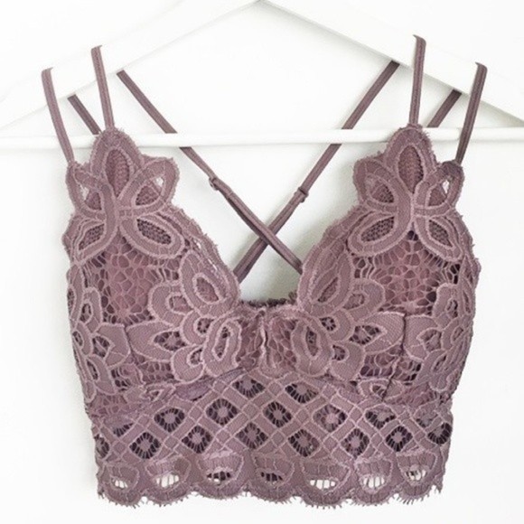 Blush & Belle Other - EDEN Dusty Purple Floral Padded Lace Bralette